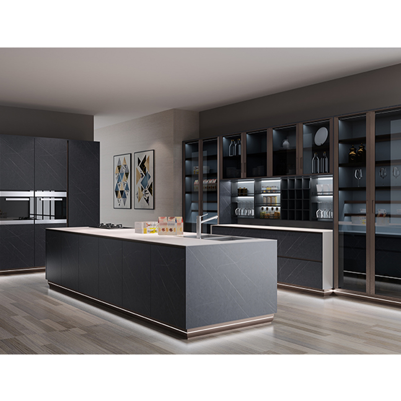 Aluminum Frame Glass Door Kitchen Cabinet